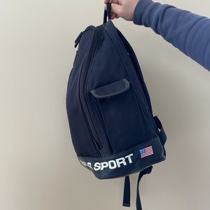 Vintage Polo Sport Ralph Lauren Black Backpack